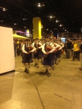 Every session opens with a bagpipe parade.