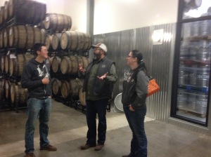 Checking out the barrel room at Breakside. 